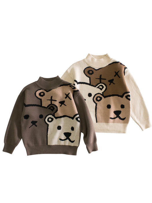 Bären-Pullover-Cartoon-Oberteil für Jungen