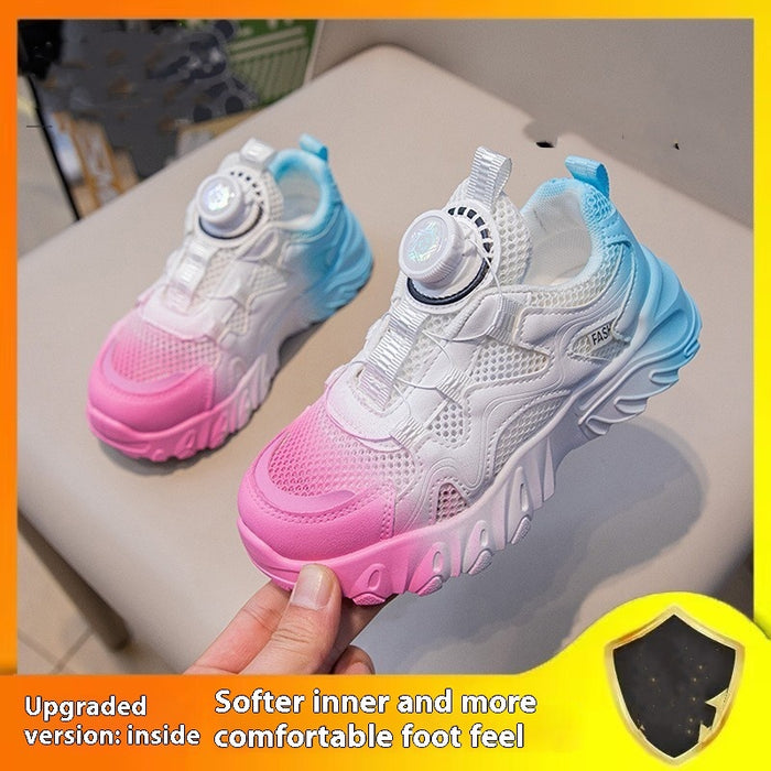 Rotating Button Mesh Breathable Sneaker