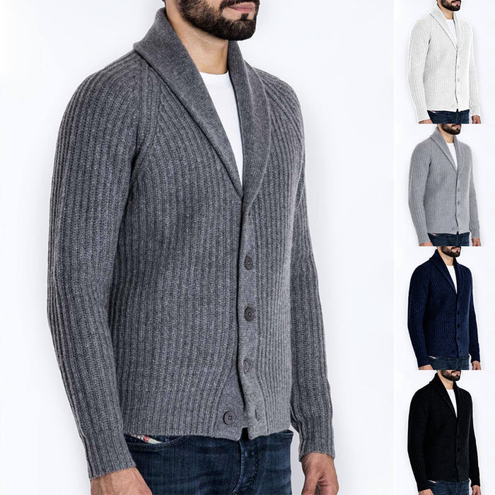 Langarm-Cardigan für Herren, Strickpullover