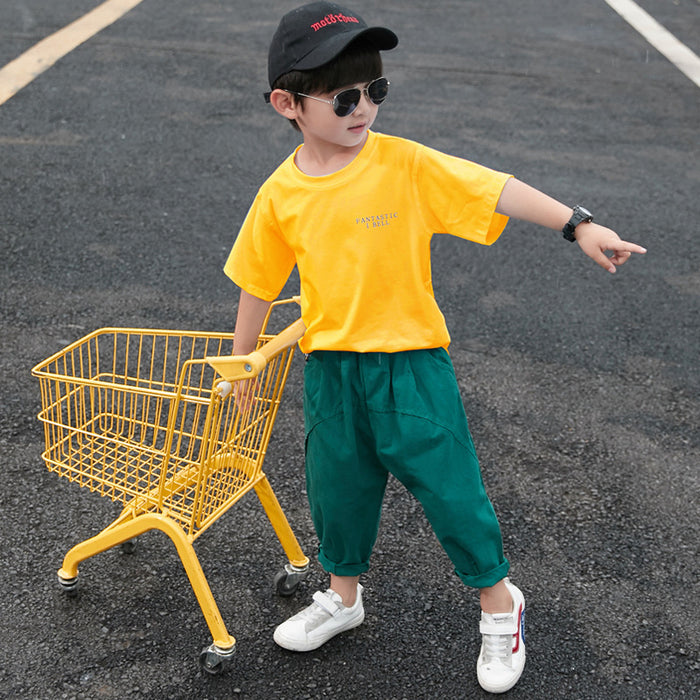 Kinderkleidung Jungen Sommeranzüge Western-Stil Kleidung Jungen Sommer Schöne kurze Ärmel