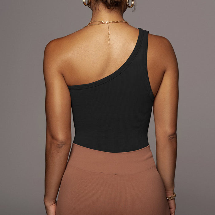 Ärmellose Weste mit One-Shoulder-Träger für Damen