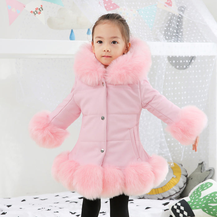 Girls Winter Mid Length Padded Jacket