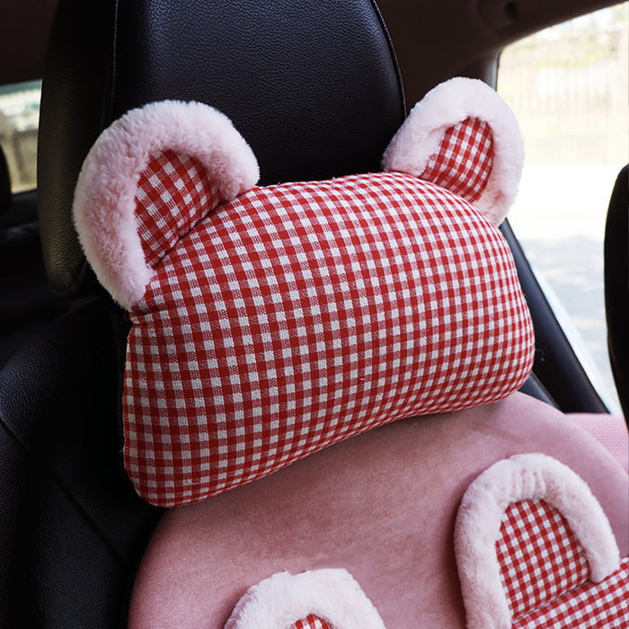 Linen Plaid Four Seasons Car Seat Cushion