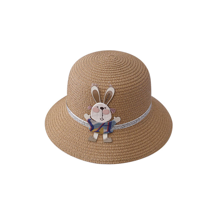 Cute Rabbit Decoration Bag Two-Piece Straw Hat