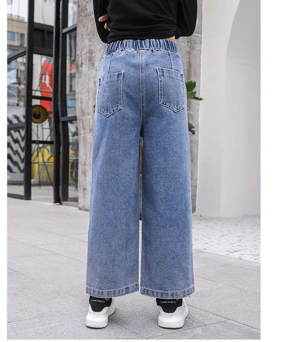 Fashion Loose Simple Casual Girls Jeans