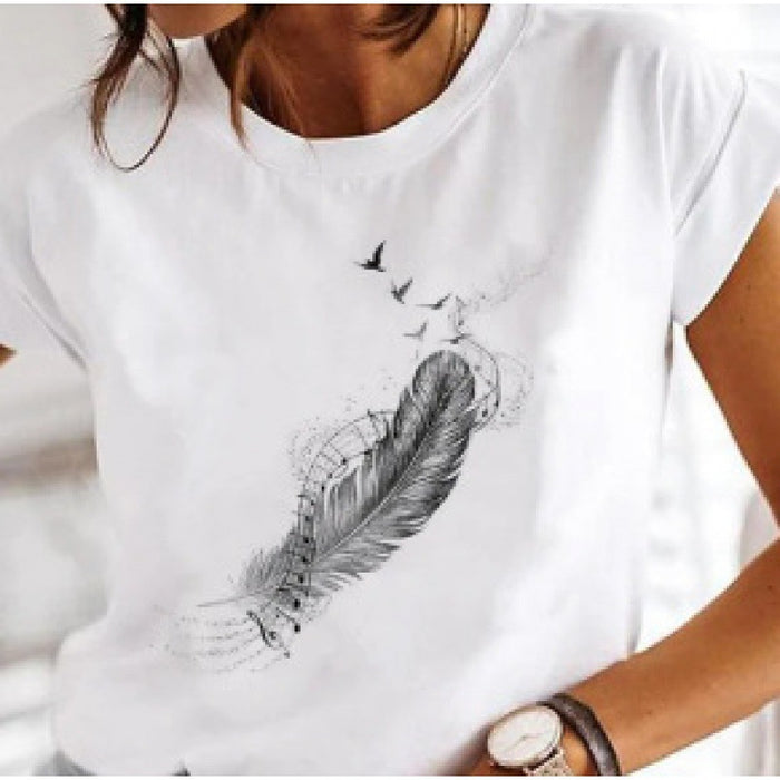 Women's Printed Short Sleeve Casual Shirt