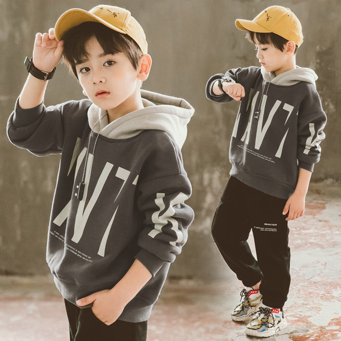 Children's Jacket Plus Velvet Padded Sweater For Boys Autumn And Winter