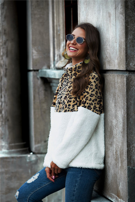 Autumn And Winter New Long-sleeved Sweater Leopard Print