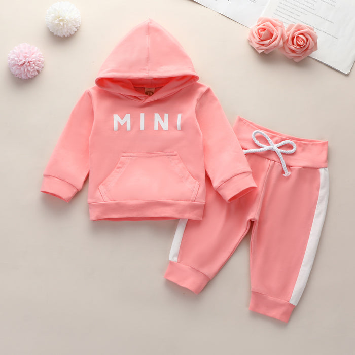 Girls Long Sleeve Sweatshirt Hooded Sports Suit