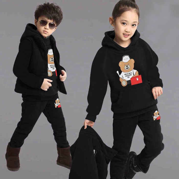 Fashion Casual Boys And Girls Suit Sweater Plus Cashmere