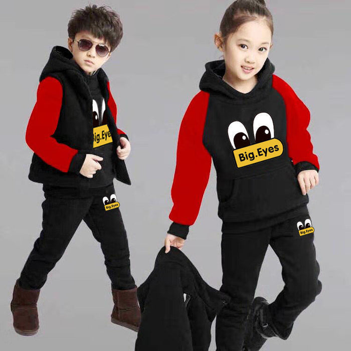 Fashion Casual Boys And Girls Suit Sweater Plus Cashmere