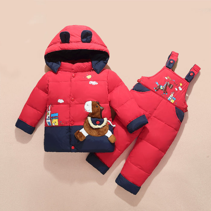 Casual Children Thick Down Jacket Suit