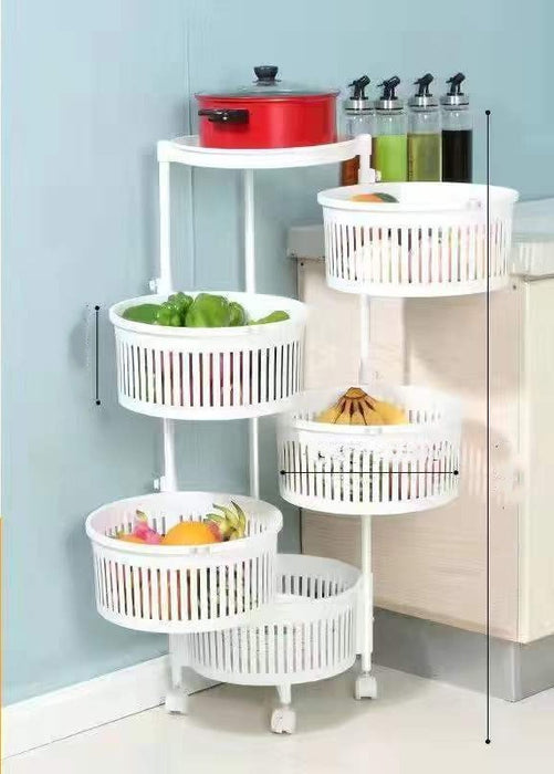 Kitchen Shelving New Household Multilayer Rotating Floor-To-Ceiling Storage Shelving