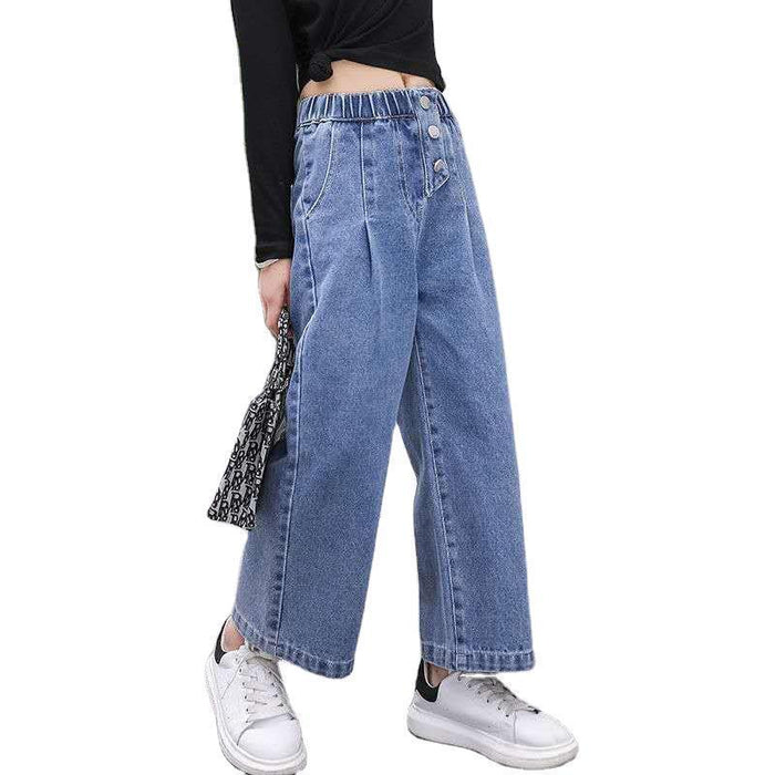 Fashion Loose Simple Casual Girls Jeans