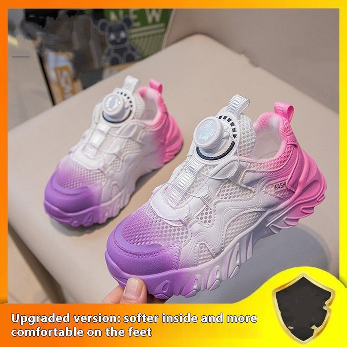 Rotating Button Mesh Breathable Sneaker