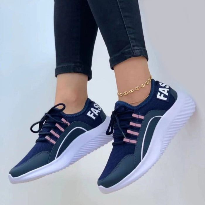 Mesh Sneakers Women Lace Up Running Shoes