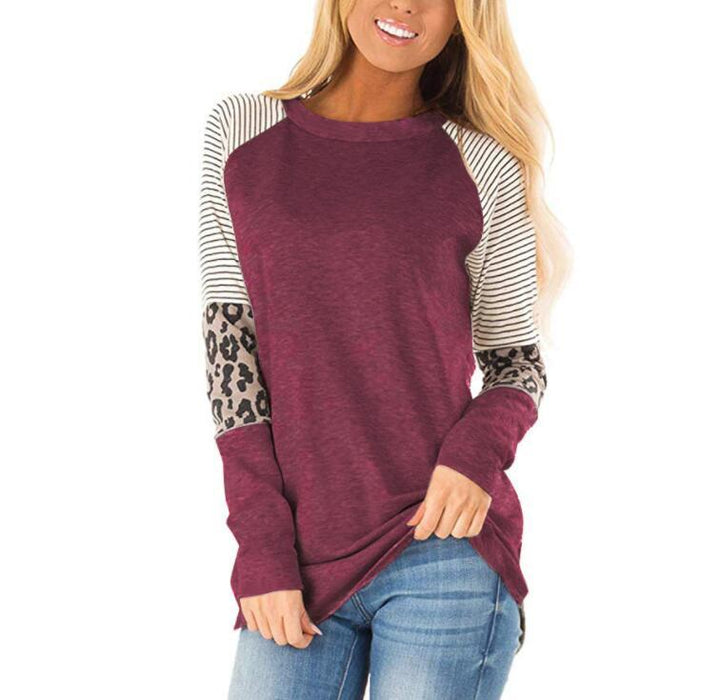 Leopard Casual Women T-shirt New Loose O-Neck