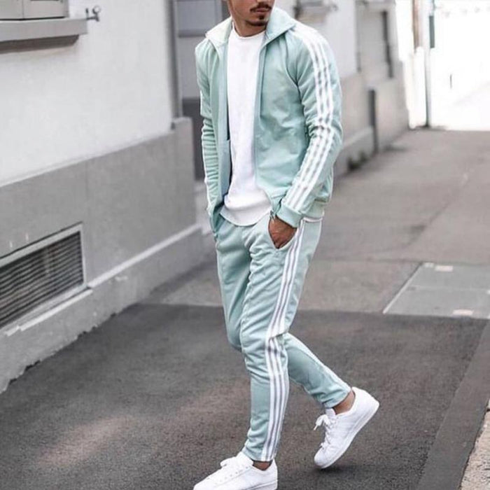 Patchwork Hip Hop Casual Men's Sets 2022 Korean Style 2 Piece Sets Clothes Men Streetwear Fitness Male Tracksuit