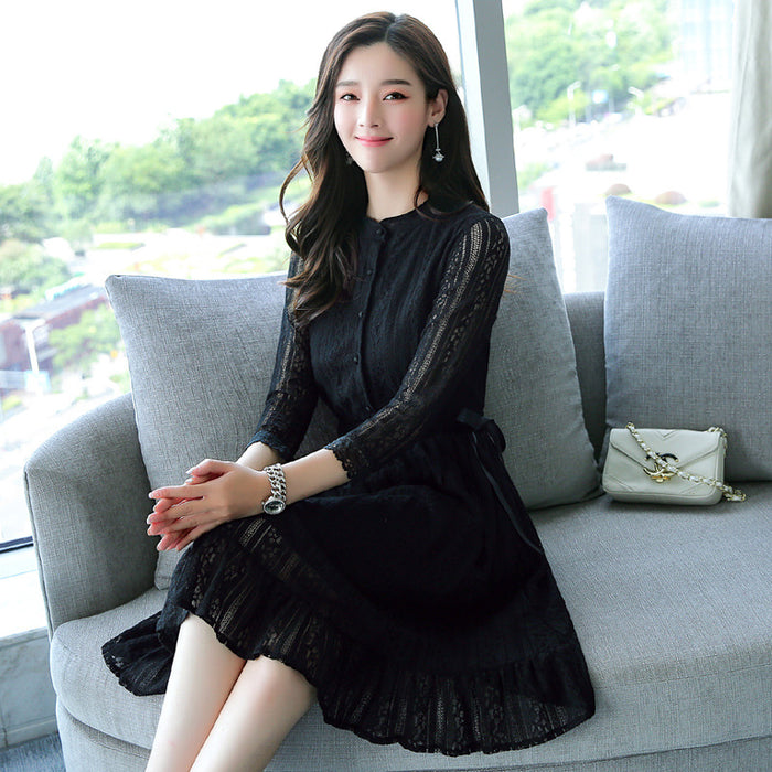 Lace dress autumn women's clothing