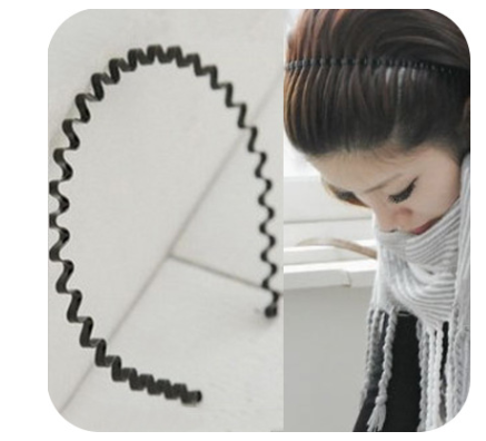 Korean hair accessories unisex wavy headband headband Europe and America iron tide black wide-brimmed hair ring small jewelry