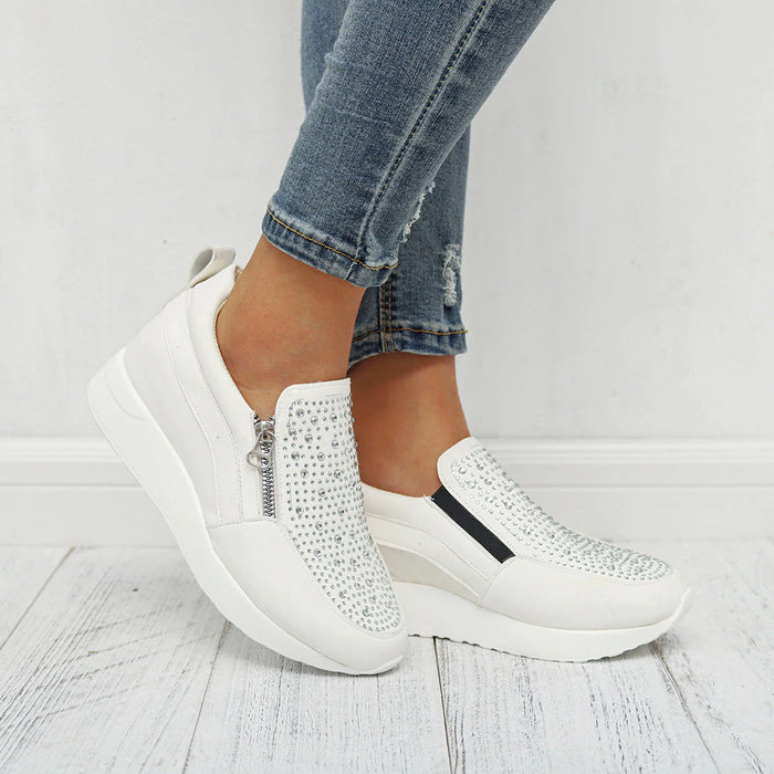 Women Sneakers Female Knitted Vulcanized Shoes Women Ankle Flats