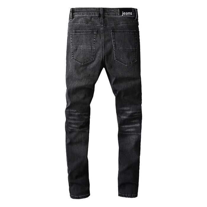 Men's Personality Trend Ripped Patch Jeans