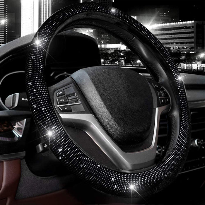 Diamond Steering Wheel Cover Rhinestones Crystals Car Handcraft Steering Wheel Covers