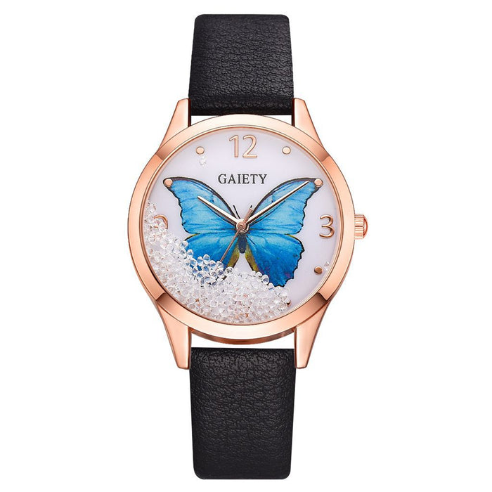 Gaiety Marke Frauen Uhren Luxus Abnehmbare Strass Schmetterling Uhren Damen Leder Kleid Damen Armbanduhren Weibliche Uhr