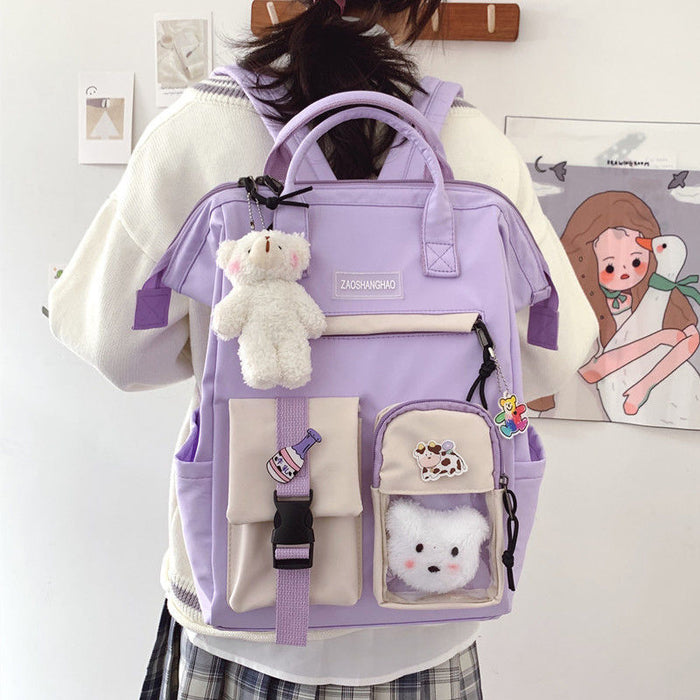 Preppy Purple Rucksack Damen Wasserdichte Rucksäcke in Bonbonfarben