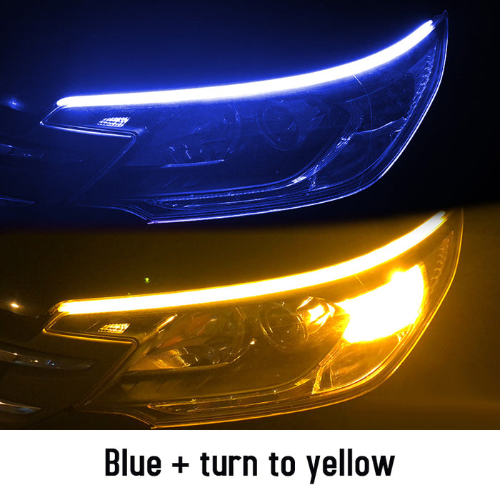 2pcs Led DRL Car Daytime Running Lights Flexible Waterproof Auto Turn Signal Yellow Brake Side Headlights Light