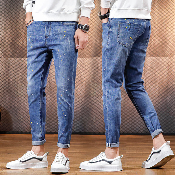 Jeans Men's Feet Pants Korean Version