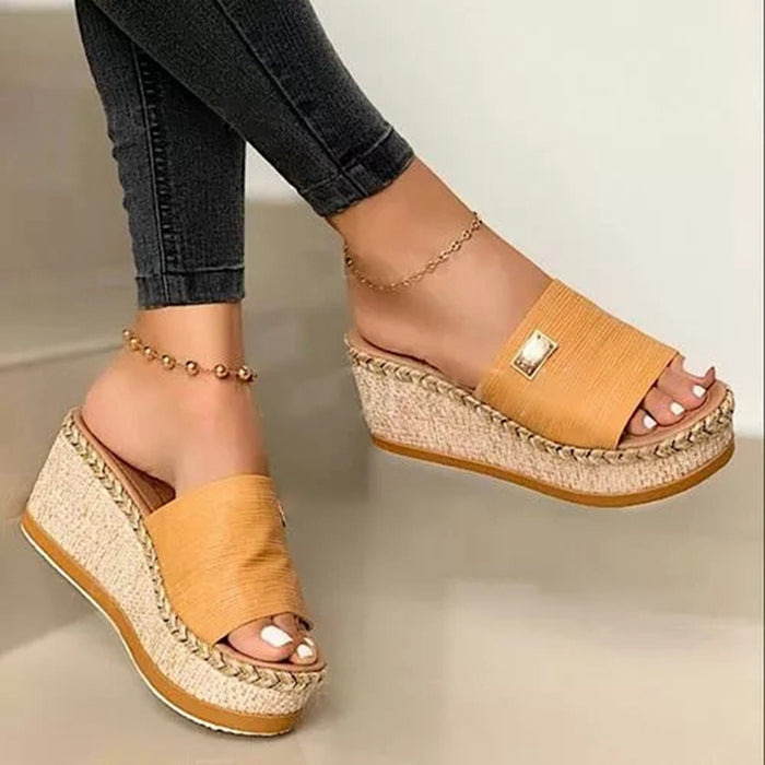 Summer Wedges Slippers Platform High Heels Women Slipper Basic Clog Wedge Slipper Flip Flop Sandals