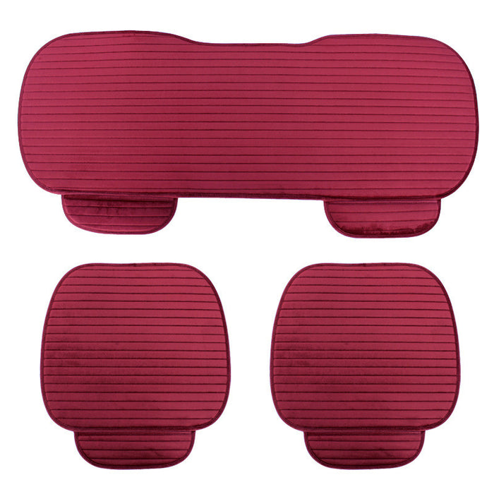 Crystal Velvet Non-Slip Non-Slip Free Backrest Three-Piece Warm Car Seat Cushion