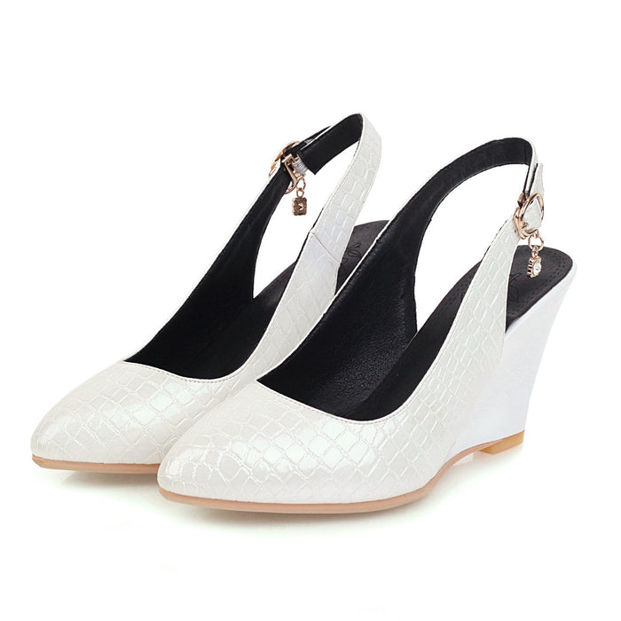 Womens Pumps Shoes Wedges Slingback Patent