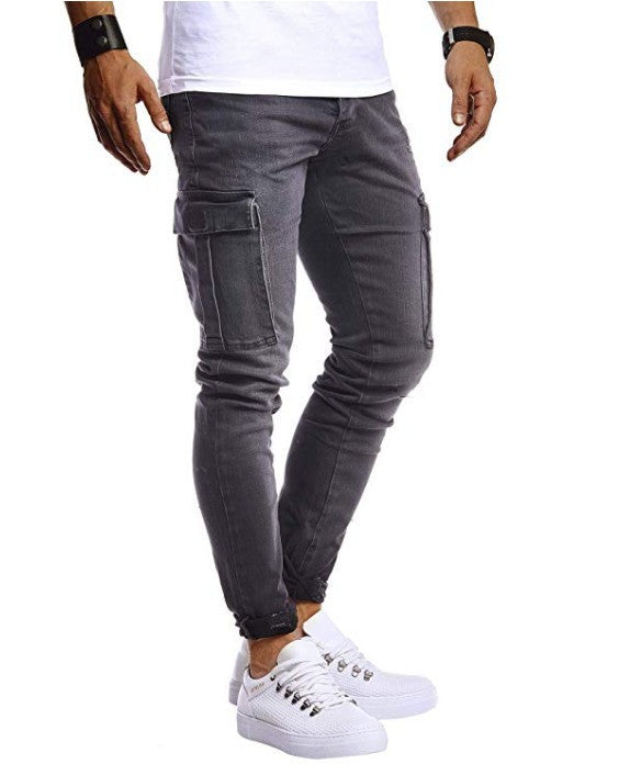 Men's Hip-Hop Washed Casual Sports Pants And Jeans