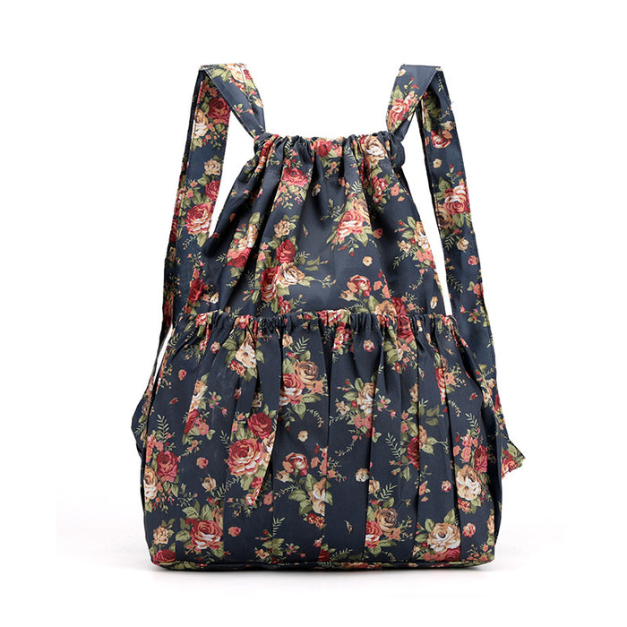 Drawstring Bag Printed Backpack Women