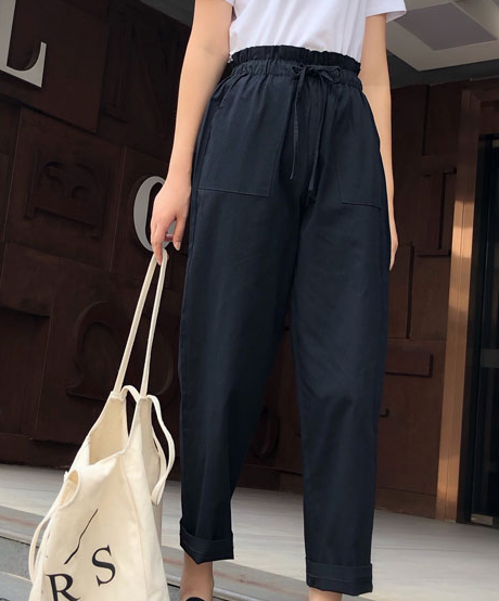 Cotton Cropped Trousers Women Loose Harem Pants casual Pants Thin Section