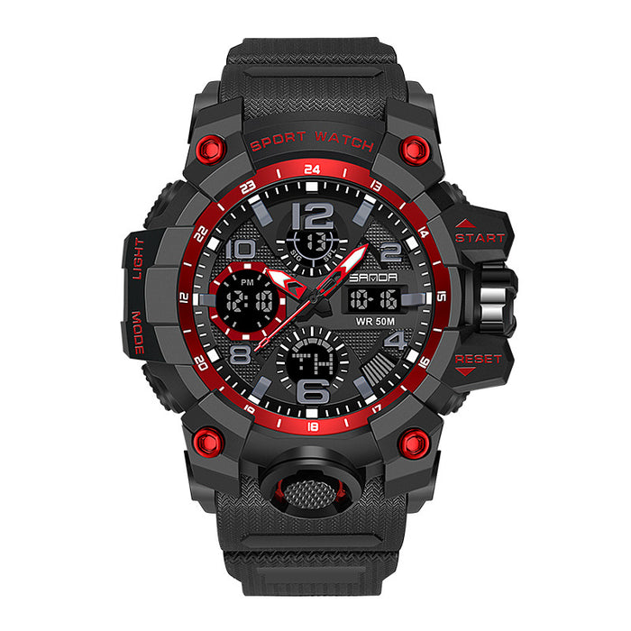 Männer Dual Display Quarz Sport Uhren Multi-Funktions Wasserdichte Männliche Stoppuhr Armbanduhr