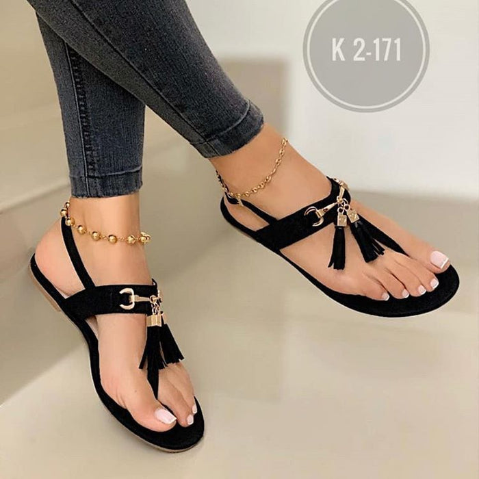 Flat Sandals With Toe Buckle Casual Sandals