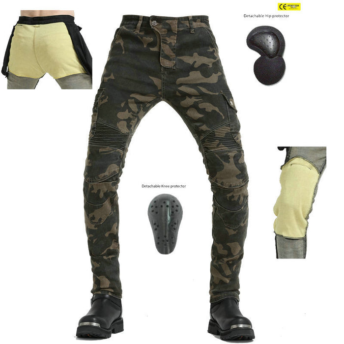 Kevlar Motorcycle Jeans Men And Women High Elastic Motorcycle Riding Knight Pants Racing Pants