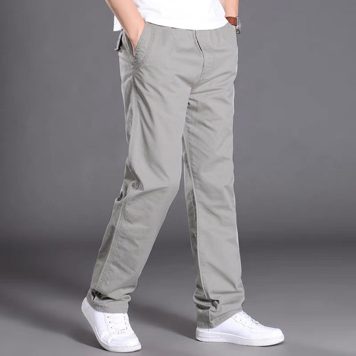 Men's Casual Pants Straight-leg Pants Thin Loose Work Pants Plus Fat Plus Size Elastic Waist Fat Man Pants