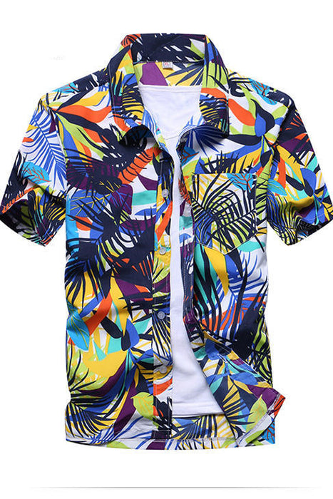 Summer Short-Sleeved Beach Shirt Men