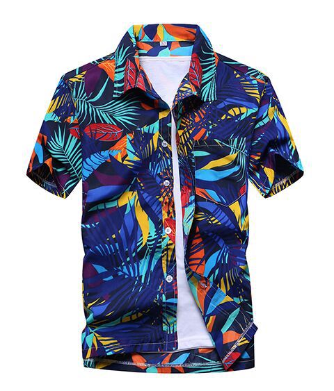 Summer Short-Sleeved Beach Shirt Men