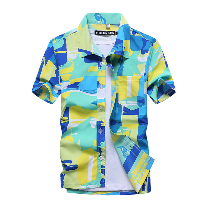 Summer Short-Sleeved Beach Shirt Men