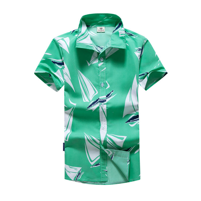 Summer Short-Sleeved Beach Shirt Men