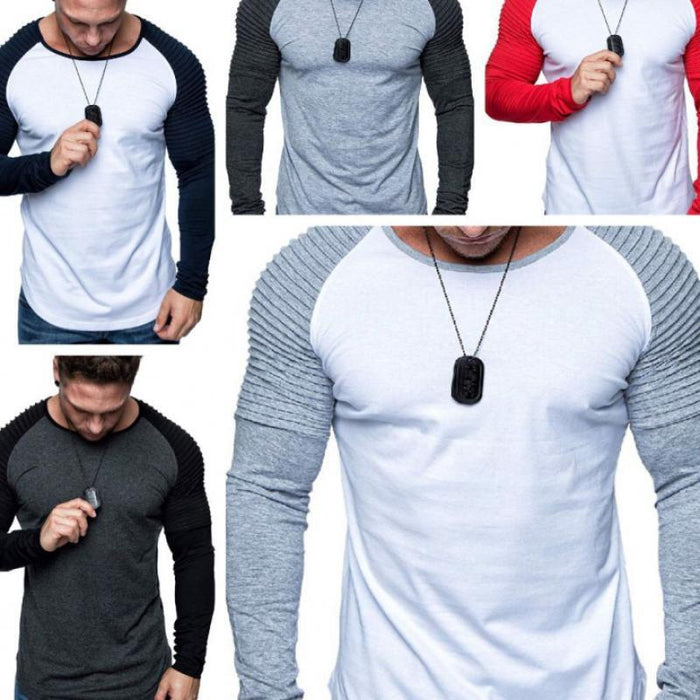 Men's Long Sleeve T-shirt Boys Summer Slim Dress Shirts