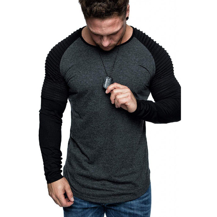 Men's Long Sleeve T-shirt Boys Summer Slim Dress Shirts