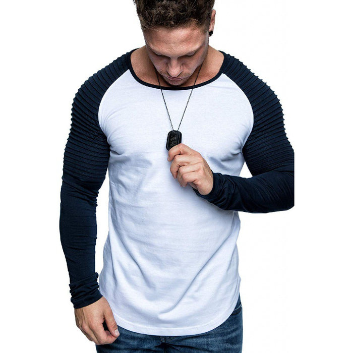 Men's Long Sleeve T-shirt Boys Summer Slim Dress Shirts