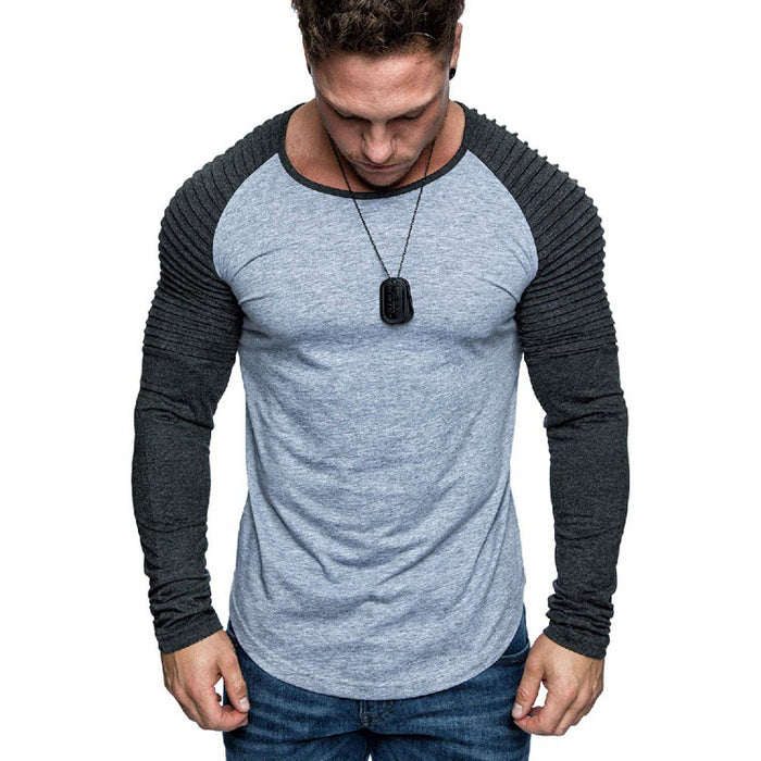 Men's Long Sleeve T-shirt Boys Summer Slim Dress Shirts