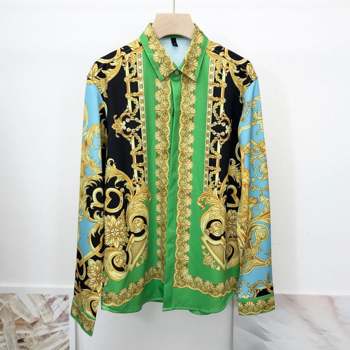 Shirts For Men And Women Personality Palace Yan Pattern Printing Thin